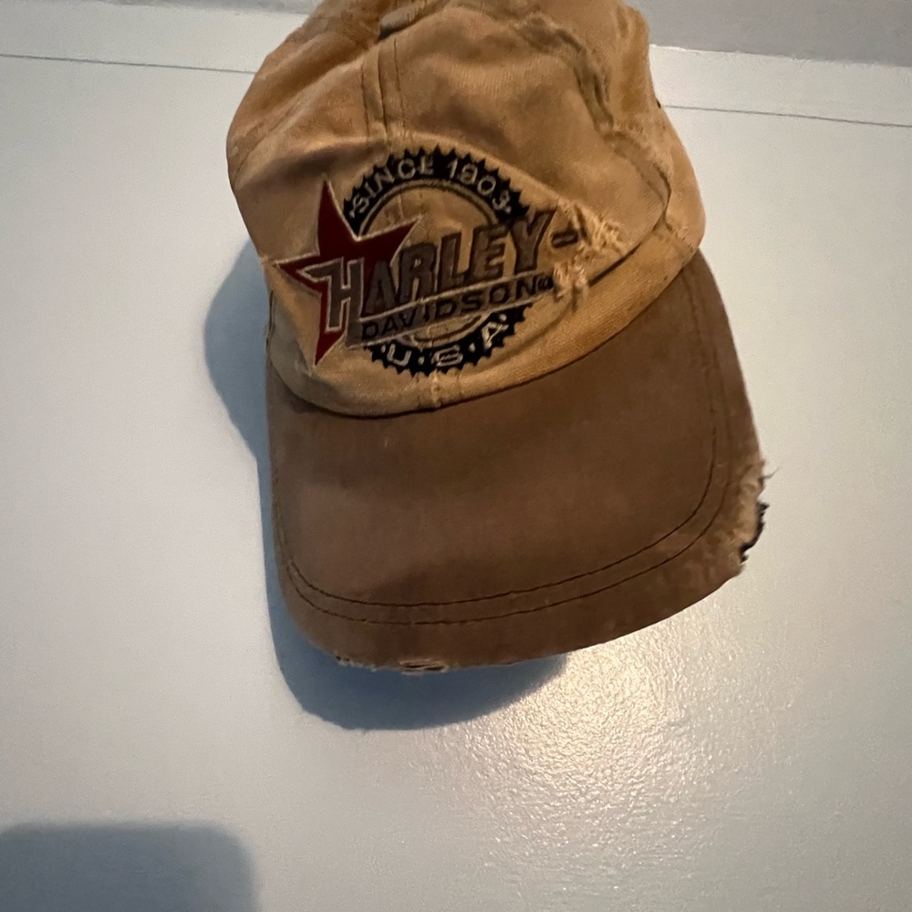 Harley-Davidson Beige and Brown Hat